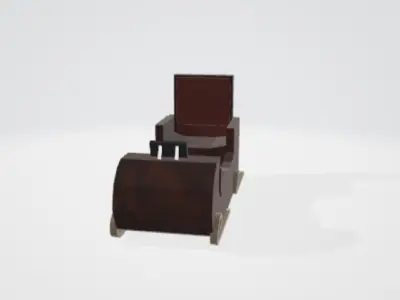 Slitta di Babbo Natale Low-poly 3D model