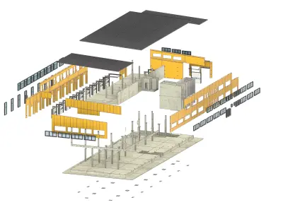 Sandwich Industrial Hall - Model making - G Gauge 3D print model