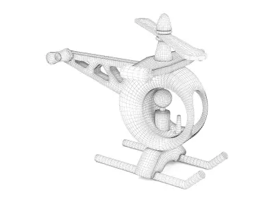 Wooden toy helicopter 05 3D model
