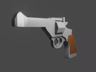 Webley MK IV Revolver Low-poly 3D model