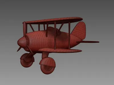 cartoon plane 3D model