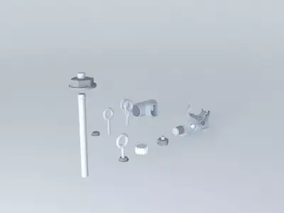 Nuts and bolts and hardware and gear motor Free 3D model