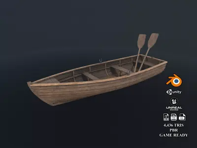 Rowboat Low-poly 3D model