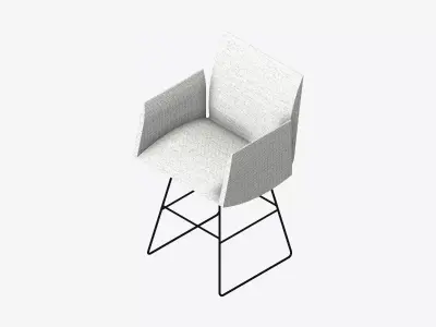 Chair - Contemporary - Armrests - Wire - Legs - Type 1 Low-poly 3D model