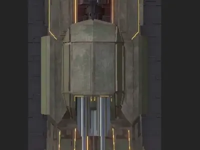 Dual-barrel tank Free 3D model