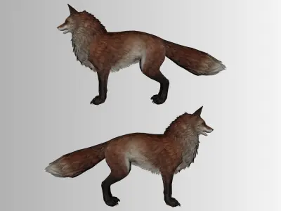 Stylized Fox 3D Model  Game Ready Multiple Colors  Low-poly 3D model