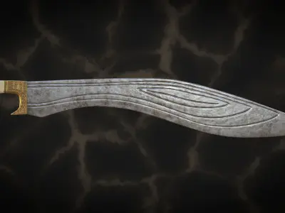 Ancient Greek Sword Kopis Game-Ready LowPoly Model Low-poly 3D model