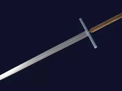 Caroling sword with Grossmesser handle Low-poly 3D model