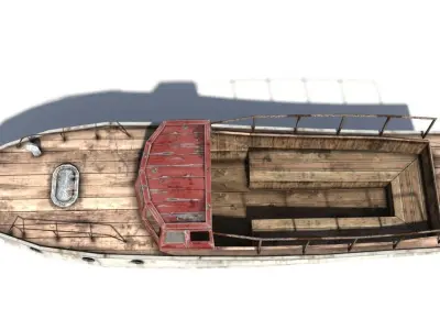 Rusty boat 2 Low-poly 3D model