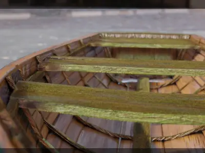 wooden boat Low-poly 3D model