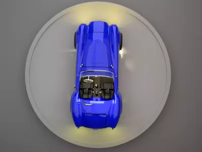 Shelby Cobra Full work with engine Low-poly 3D model