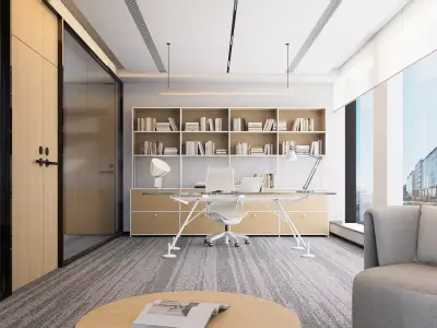 Executive Office MD Room Sleek Modern Design 3D model
