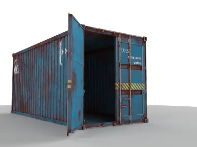 Rusted Container 20 ft Low-poly 3D model