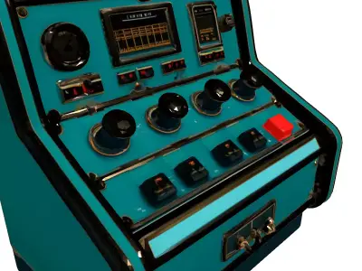 Vintage SciFi Control Panel Low-poly 3D model