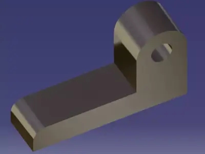 L shaped mechanical part with hole on it 3D model
