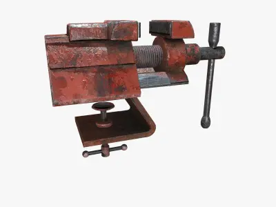 Old Vise tool Low-poly 3D model