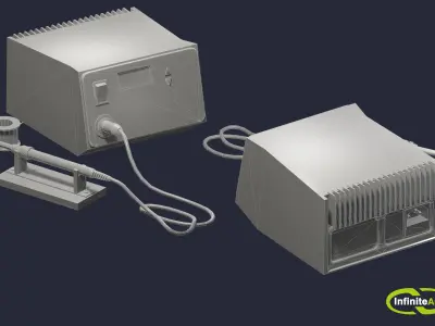 Soldering staition Low-poly 3D model