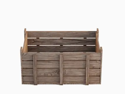 Wooden Crate Set  Low-poly 3D model