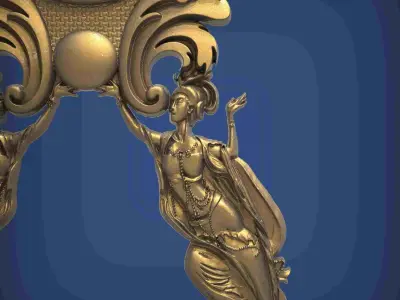 Carved clock for 3D printing and CNC 3D print model 21