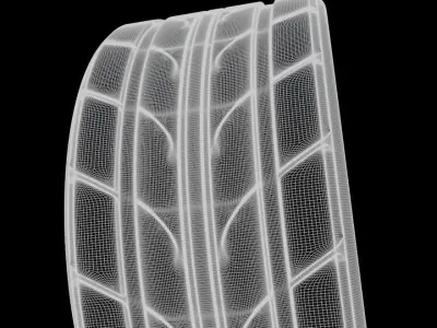 5 Spoke Sports Racing Car Tire and Wheel Free low-poly 3D model