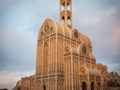 GOTHIC MODULAR BUILDING 1 Low-poly 3D model