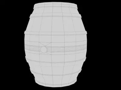 Low Poly 3D Barrel Prop Low-poly 3D model