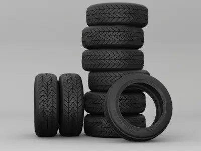 Tires Asset Low-poly 3D model