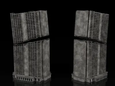 Low Poly Ruined Building - Game Ready - PBR Low-poly 3D model