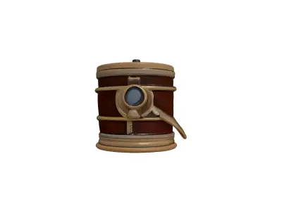 Steampunk Brass Leather Device Prop 3D model