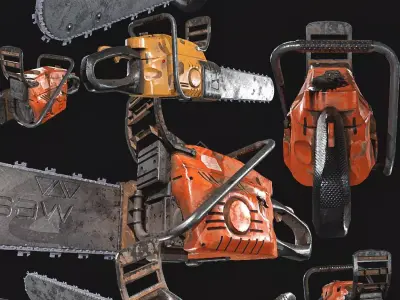 Chainsaw Low-poly 3D model shop