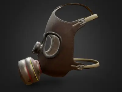 Gas Mask Low-poly 3D model