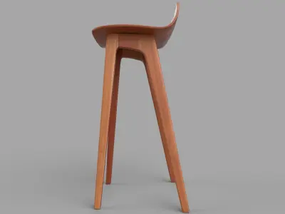 chair wooden stool 3D model