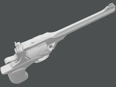 Webley Fosbery Automatic Revolver Low-poly 3D model get