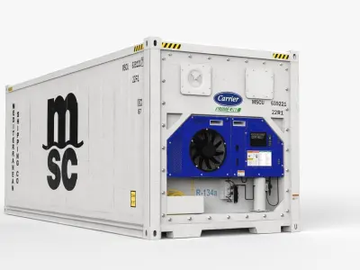 20ft MSC shipping Container Reefer CARRIER 3D model