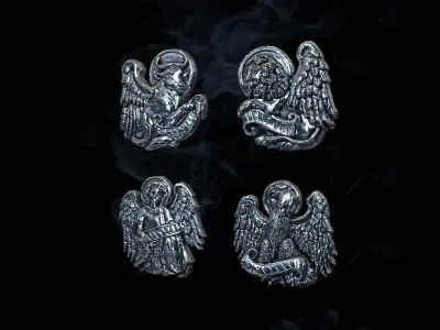  lion  bull  angel  phoenix 3D print model