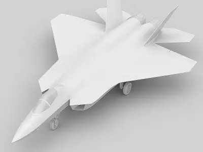 5th gen aircrafts  Low-poly 3D model
