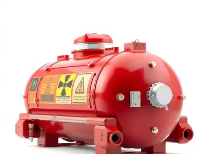 Industrial Red Chemical Tank Model Pack Low-poly 3D model