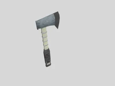 low poly military axe Low-poly 3D model