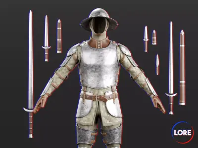 Medieval Collection Common Swordsman 3D Model Pack