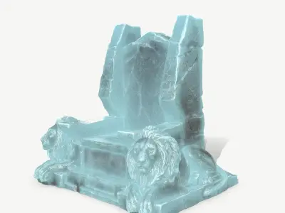 Lion Throne Low-poly 3D model 2