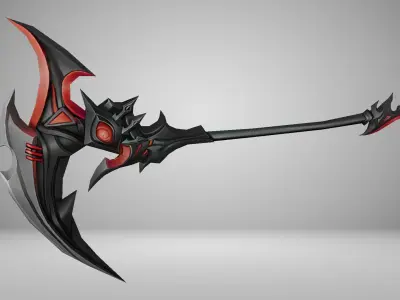 Futuristic Scythe Low-poly 3D model 5