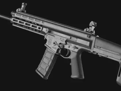 RobArms XCR-L Rifle - Game Asset Low-poly 3D model