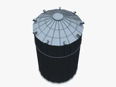Grain silo2 Low-poly 3D model