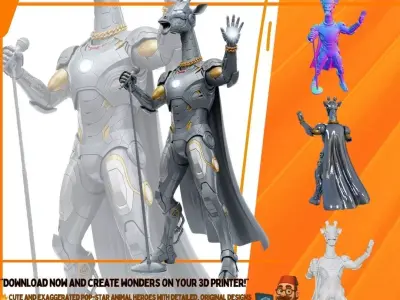 Iron Giraffe Concert Star Futuristic Armored Vocalist  3D model