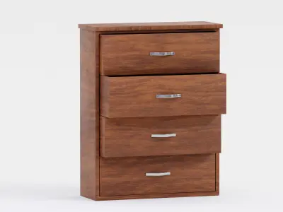 Wooden Wardrobe Low-poly 3D model Low-poly 3D model