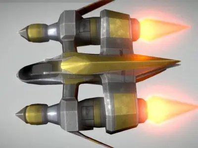 Lowpoly Star Fighter Low-poly 3D model