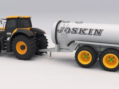 JCB Fastrac 8310 with Joskin Tanker Trailer 3D model