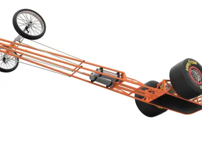 Chassis of front engined dragster 3D model