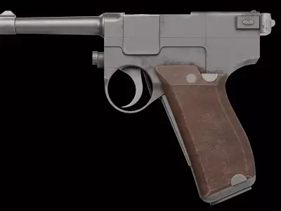 Glisenti Model 1910 pistol Low-poly 3D model