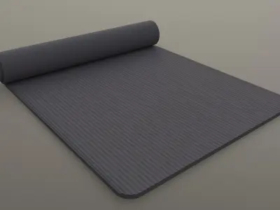 PBR Yoga Mat - Grey Low-poly 3D model